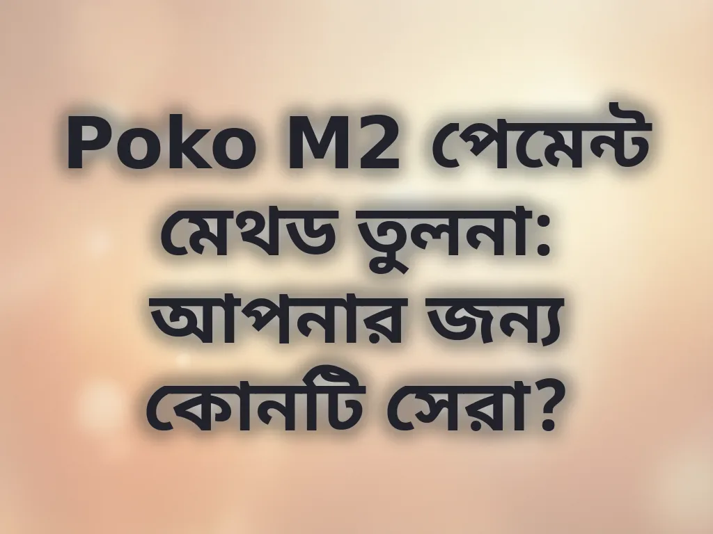 Poko M2 পেমেন্ট মেথড তুলনা: আপনার জন্য কোনটি সেরা?